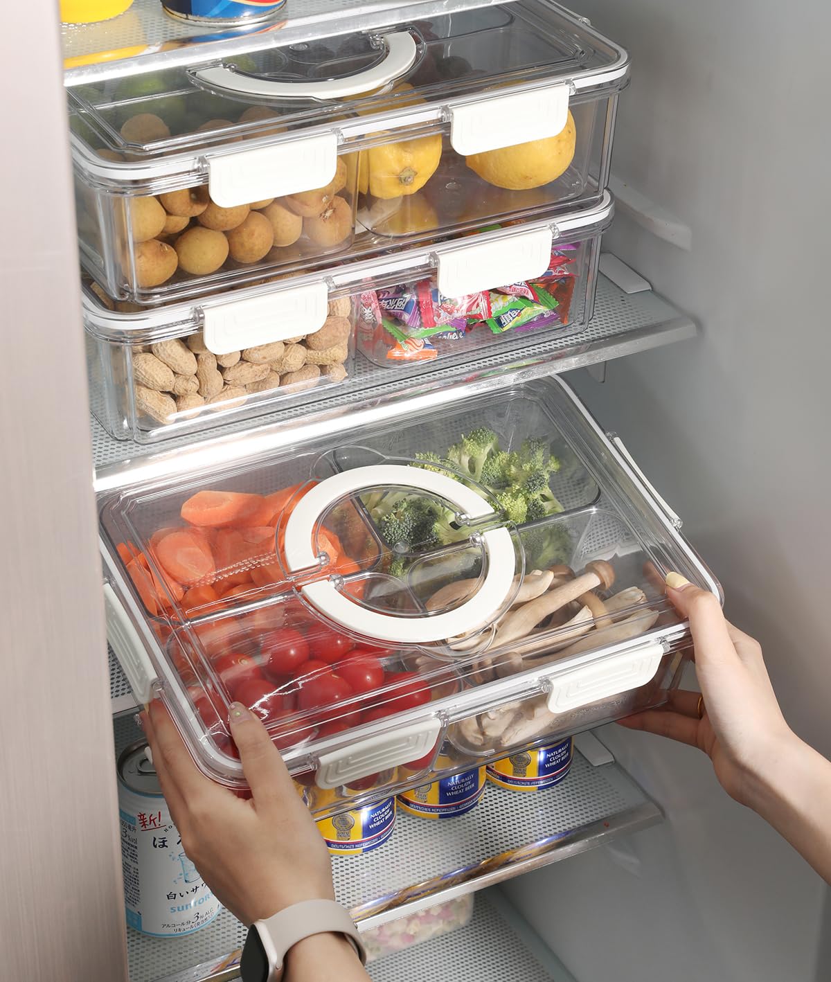 Amazon｜Hanakaze 冷蔵庫 収納 野菜室 収納 保存容器【5個セット