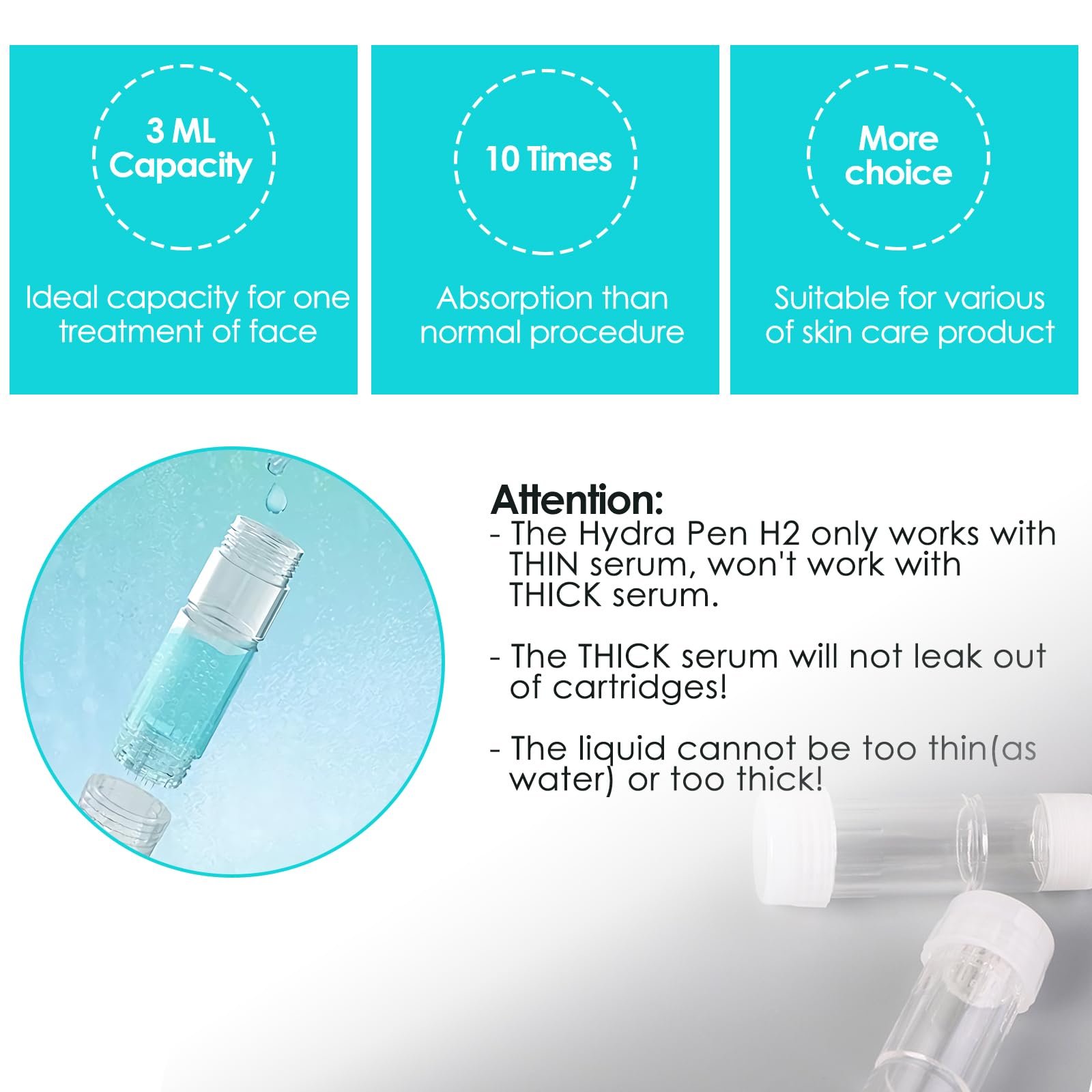20 Cartucce di Ricambio a 12 Pin da 0,5 mm per Hydra Pen H2, Aghi di Ricambio Monouso Autentici Personalizzati per la Penna per Microneedling, Accessori Kit per la Cura della Pelle Micro Roller Pen