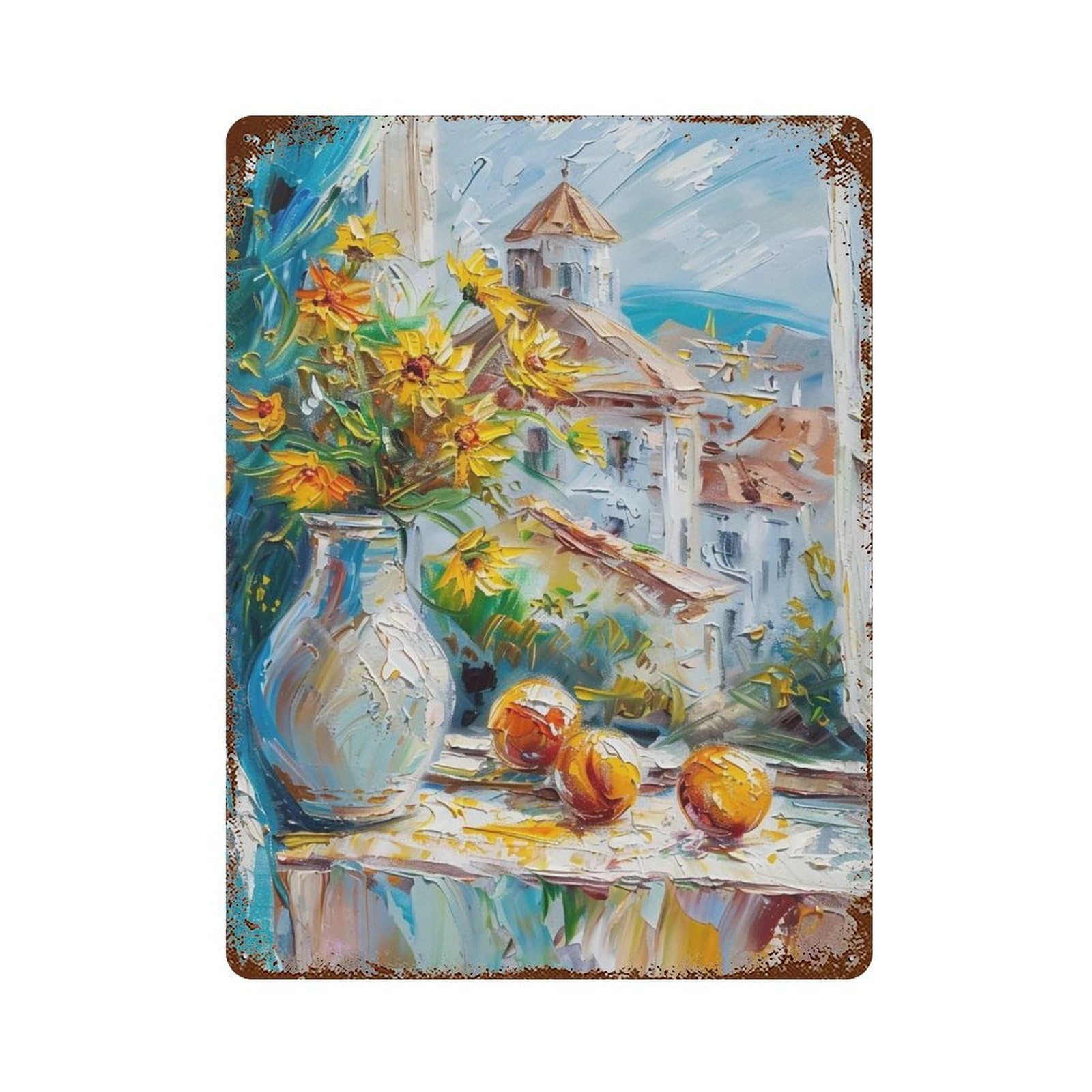 Hduryeyryy Multicolour Daylight Floral Still Life 04 Wall Retro Iron Vintage Art Metal Tin Sign Poster Modern Home Cofffee Club Art Bar Shop Decor 40X30cm