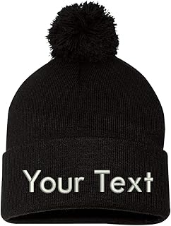 INK STITCH Sp15 Pom Pom Customized Custom Beanies - 28 Colors (Black)