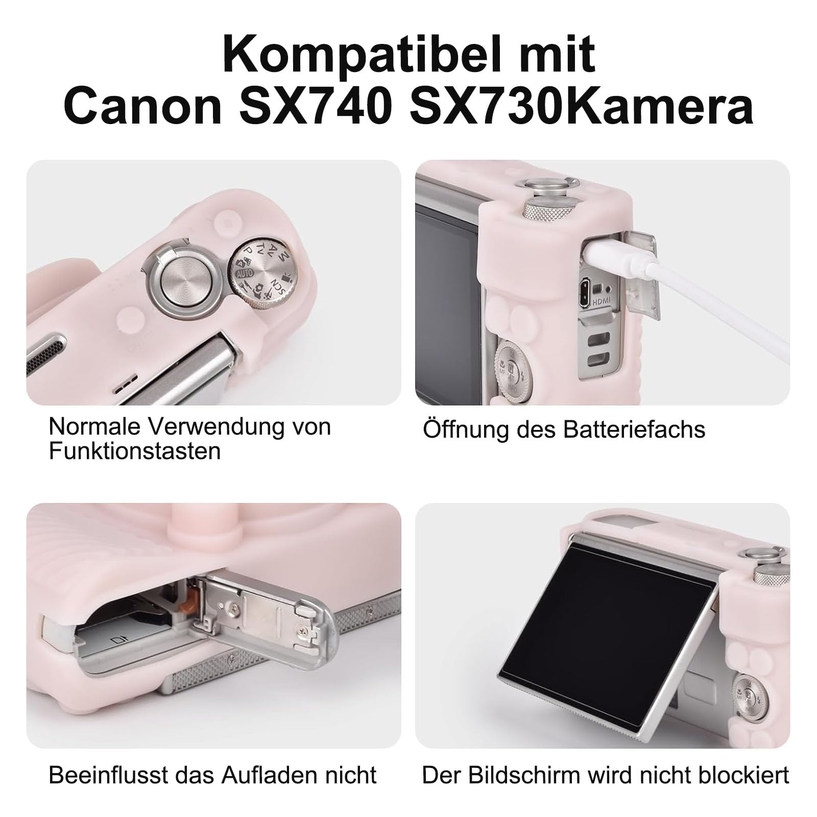 Housse Silicone Rose Pour Canon PowerShot SX740 HS / SX730 - Protection Appareil Photo - Étui Fin Et élégant - 10