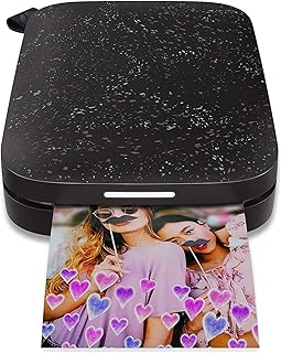 HP Sprocket Portable Photo Printer (Black Noirl) Instantly Prints ZINK 2x3" Sticky-Backed Photos from your iOS and Android Device