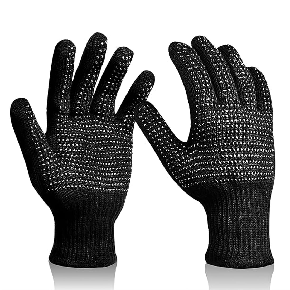 SGERUFZ 2 Pièces Gants Anti Chaleur, Gants de Protection Thermique pour Fer à Lisser et Boucleur (Noir)