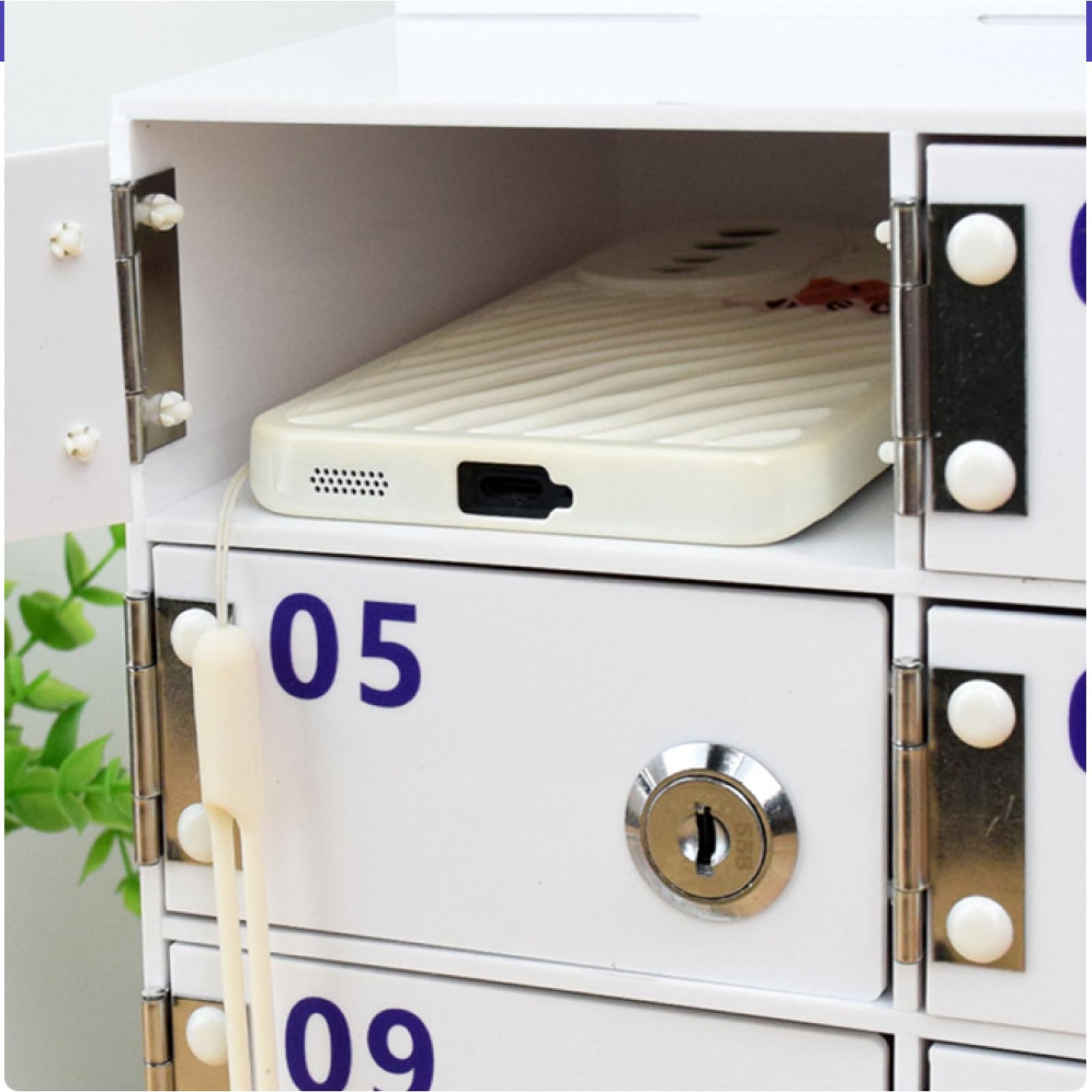 Armadietto per cellulare, Armadietto di archiviazione personale a parete per dipendenti, scatola di archiviazione desktop con chiusura sicura per dispositivi mobili, organizzazione dell'ufficio