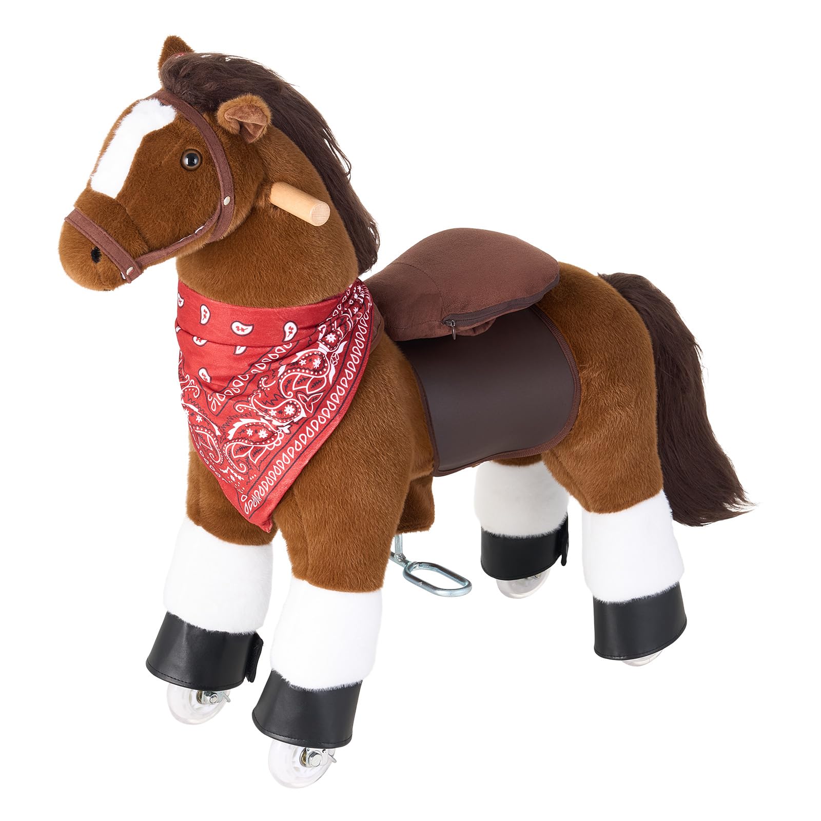 VEVOR Caballo de Juguete para Niños, Pony de Montar con Ruedas, Pedales, Caballito Infantil con Asiento Elevado, Estructura de Metal, Uso Interior y Exterior, Carga hasta 50 kg, Niños Niñas 3 a 8 Años