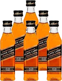 Johnnie Walker Black Label Whisky Escocês Miniatura 50ml 6 Unidades