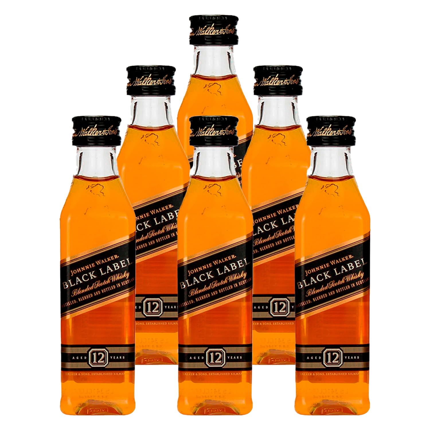 Johnnie Walker Black Label Whisky Escocês Miniatura 50ml 6