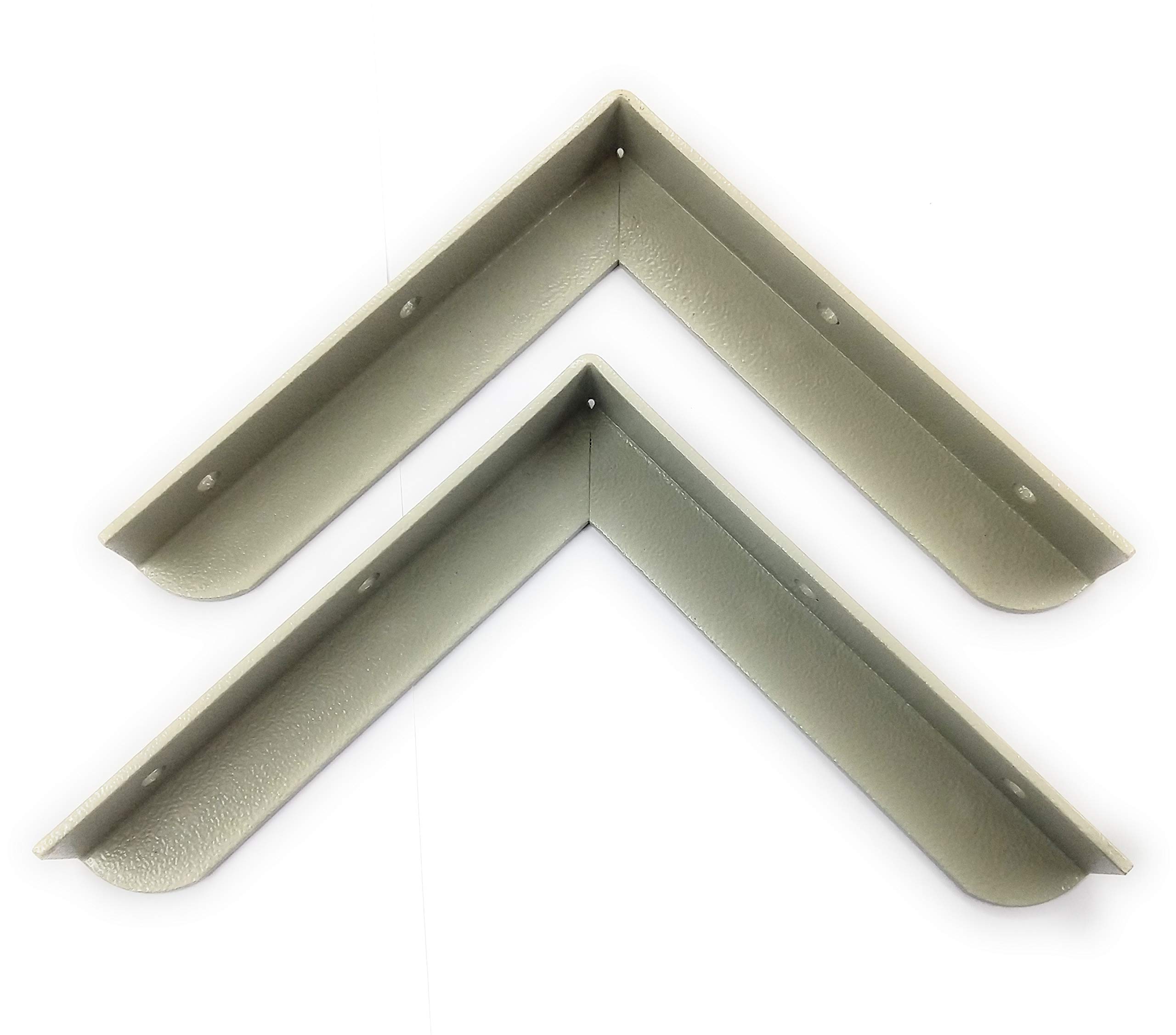 ADD GEAR Steel 'L' Angle Brackets 2 Pieces Multipurpose Heavy Duty Metal Wall Mounted Shelf Support Holders (Section 24 x 24 x 3 mm) (Bracket Size 15 x 15 cm)
