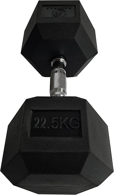 BodyRoc Dumbbells Weights (Range 2.5kg - 30kg, Pairs and Singles) Rubber Encased Cast Iron Hex DumbbellsWeights Sets - Home Gym Workout Fitness Equipment for Men & Women - Weight Strength Training