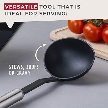 Fackelmann Mode Soup Ladle, Non-Stick Plastic, Sauce Ladle, Stirring