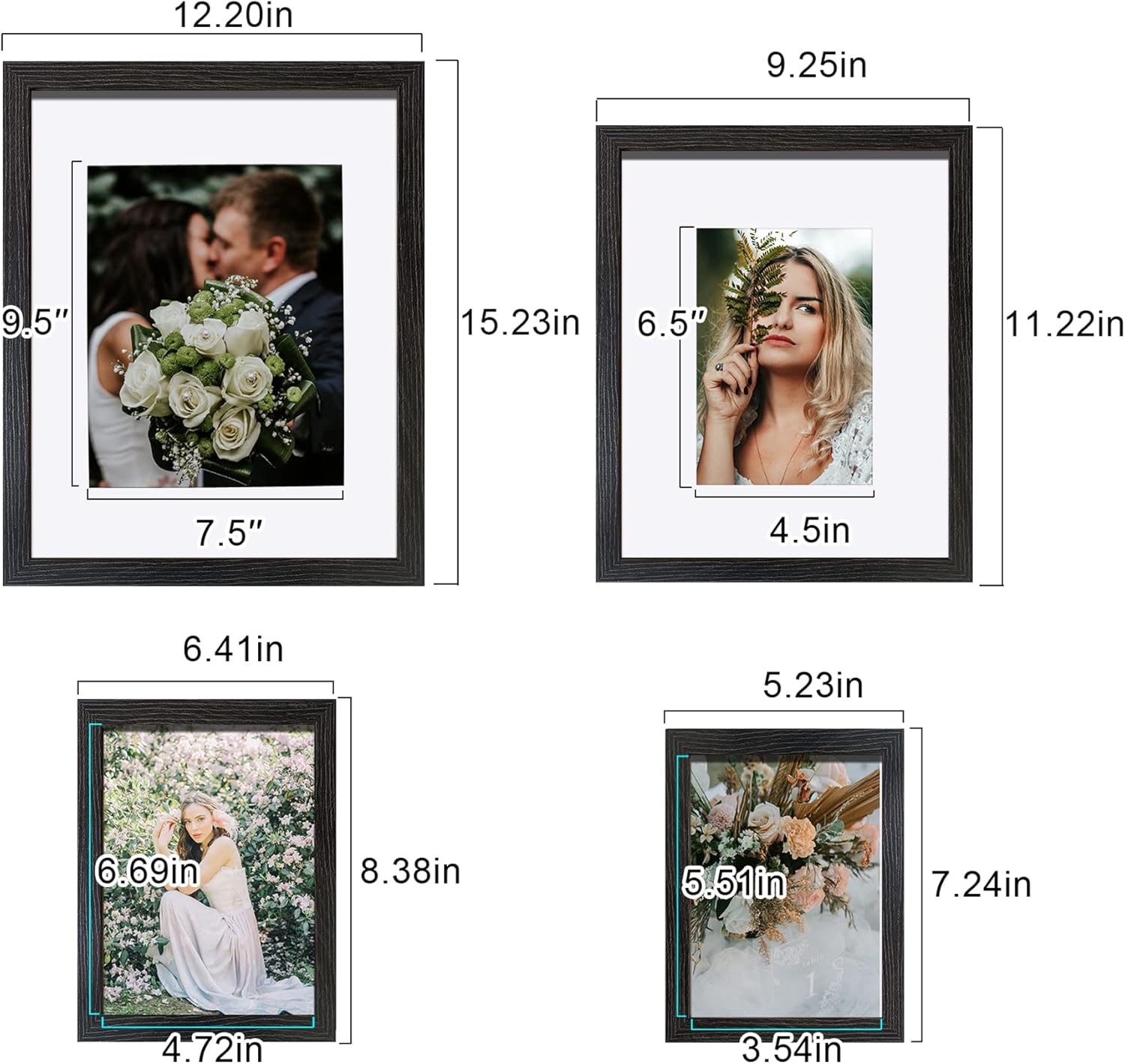 SESEAT Picture Frames Collage, Gallery Wall Frame Set with 11x14 8x10 5x7 4x6 Frames in Black Woodgrain Finishes, Set of 10 - Image 4