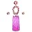 BAJOTAL Hawaiian Luau Hula Grass Skirt with Large Flower Costume Set for Dance Party Decorations Favors (32 - Pink)