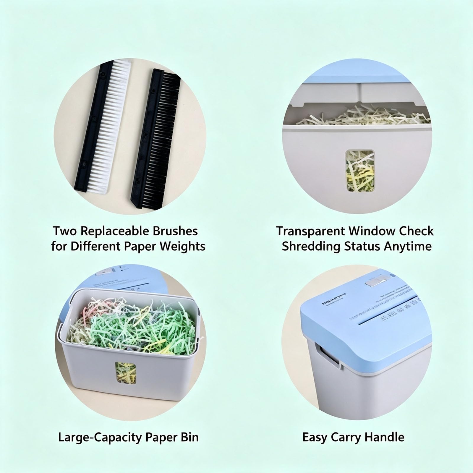 JOSBY Mini Trituradora De Papel En Zigzag, Trituradora De Escritorio con Alimentación Automática, Máquina Eléctrica para Rellenar Cajas De Rafia, Cepillo Ajustable para Papel De 25 G Y 75 G, para