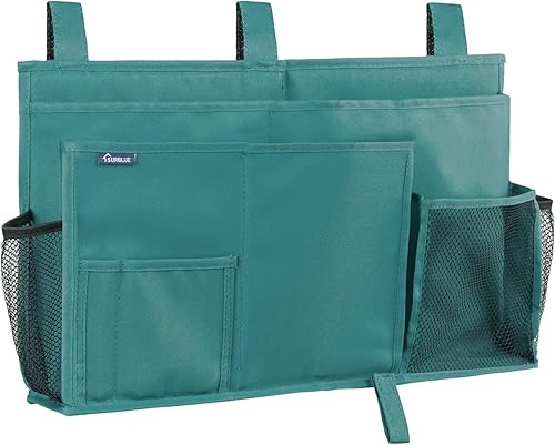 Surblue Organizador de cama colgante para mesita de noche, bolsa de almacenamiento con bolsillo para literas y camas de hospital, habitaciones