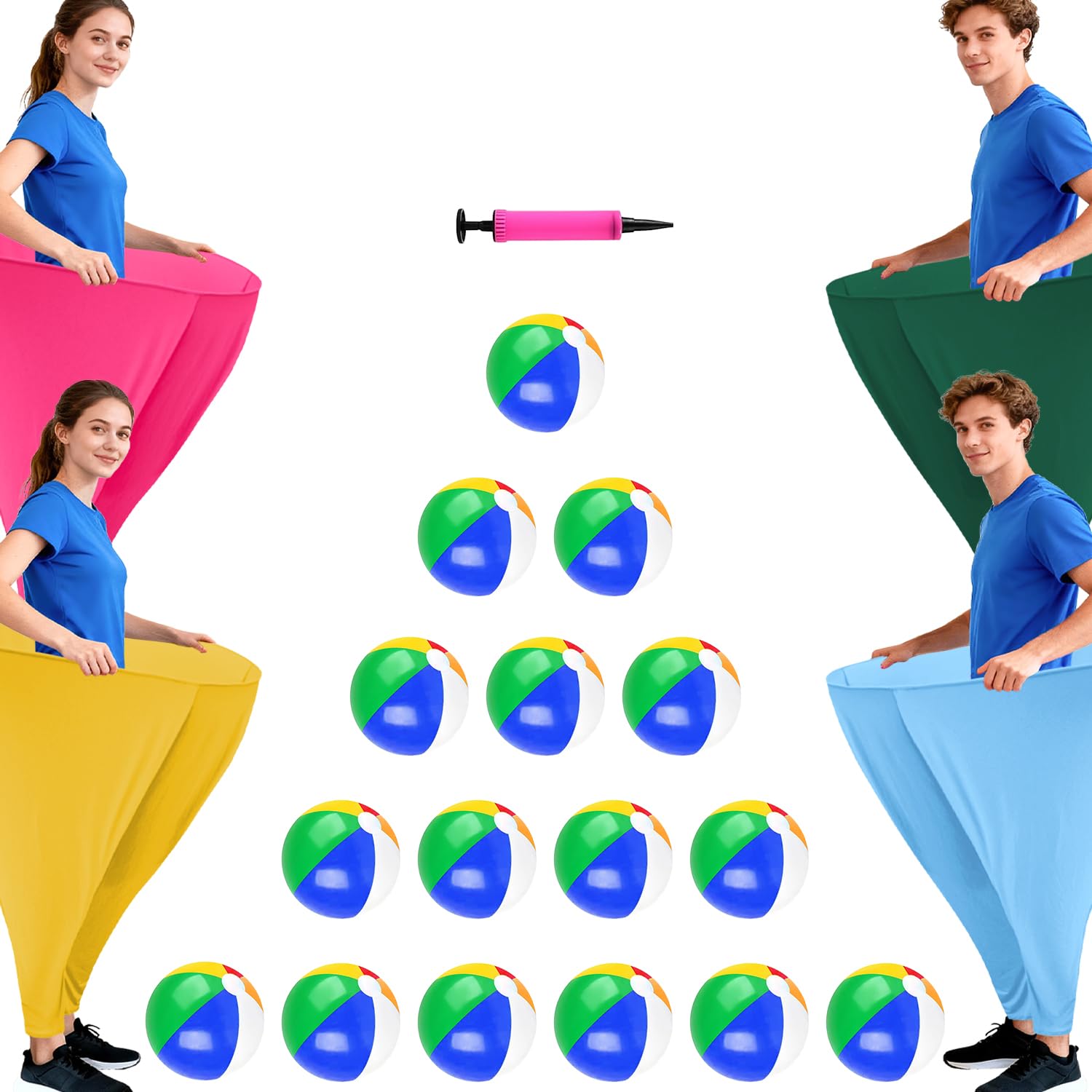 OMKSIH Granny Pants Yard Game Freaky Party Games Pants with 16 Bouncy Balls and 1 Air Pump Granny Pants Games Oversized Granny Pants Outdoor Game for Adults and Family Backyard Party Games — image 1