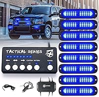 Vista 11 de Xprite Kit de luces estroboscópicas LED ámbar para montaje en superficie, parrilla de parrilla lateral, luz intermitente de advertencia