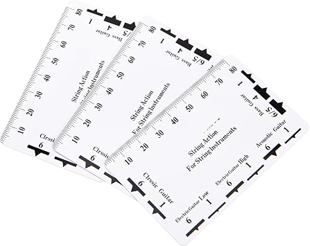 3Pcs Yootones String Action Ruler Gauge Measuring Tool Compatible with Electric Acoustic Guitar Bass