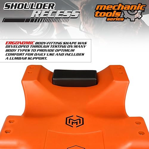 Miniatura 8 de M-AUTO Mechanic - Enredadera de rodillo con reposacabezas acolchado, bandejas de herramientas duales para reparación de trabajo automático, carrito