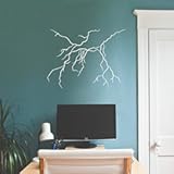 Vinyl Art Wall Decal - Lightning Bolt - 23" x 30" - Cool Modern Bedroom Living Room Office Decoration - Awesome Trendy Urban Weather Home Workplace Apartment Door Sticker Decals &lpar;23" x 30"&comma; White&rpar;