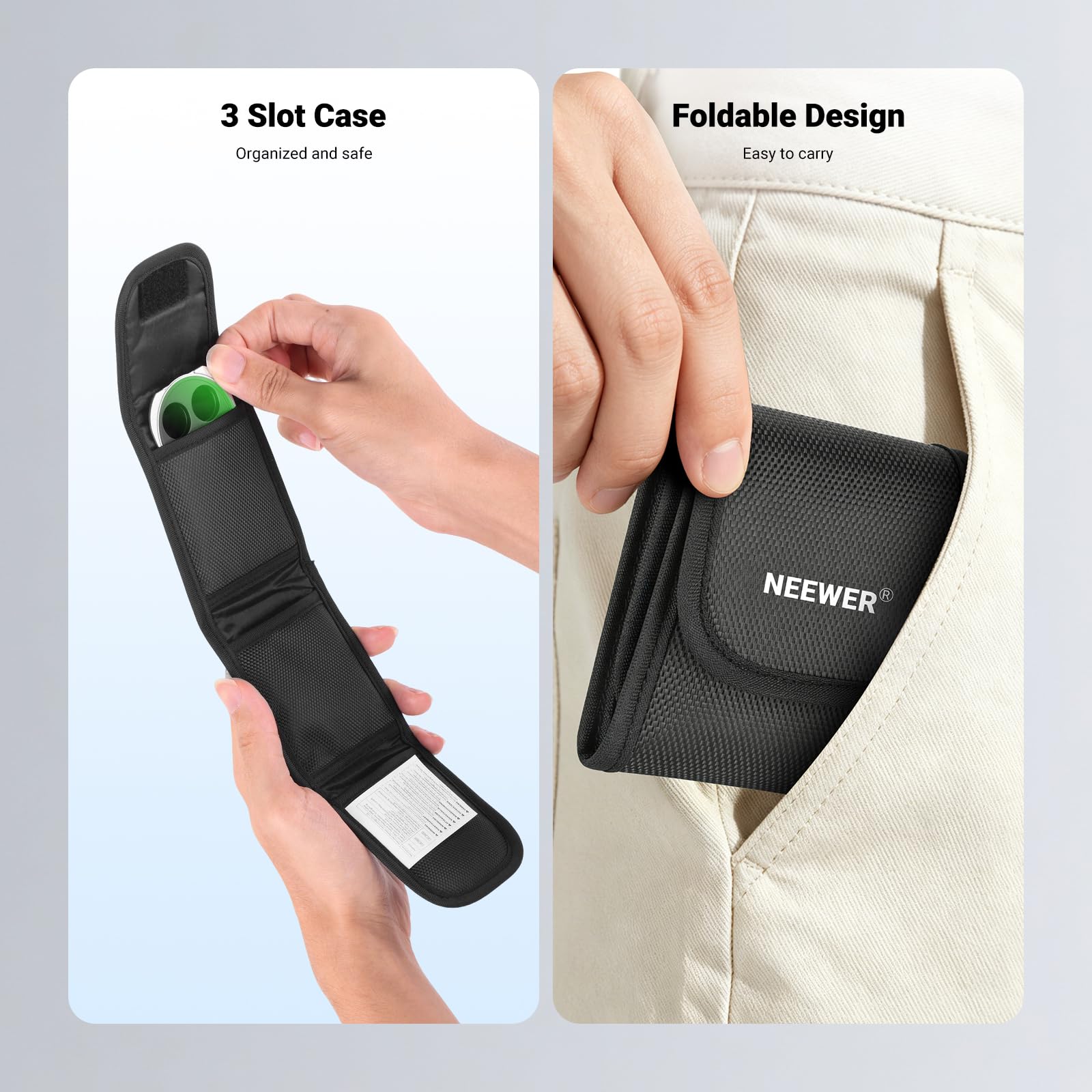 NEEWER Filtro ND Variabile + CPL Solo Compatibile con iPhone 17 Pro, Polarizzatore Circolare Regolabile e Densità Neutra (ND2-32) Magnetico, Accessori Fotografia con Backplate Adesiva, Argento, FH-15