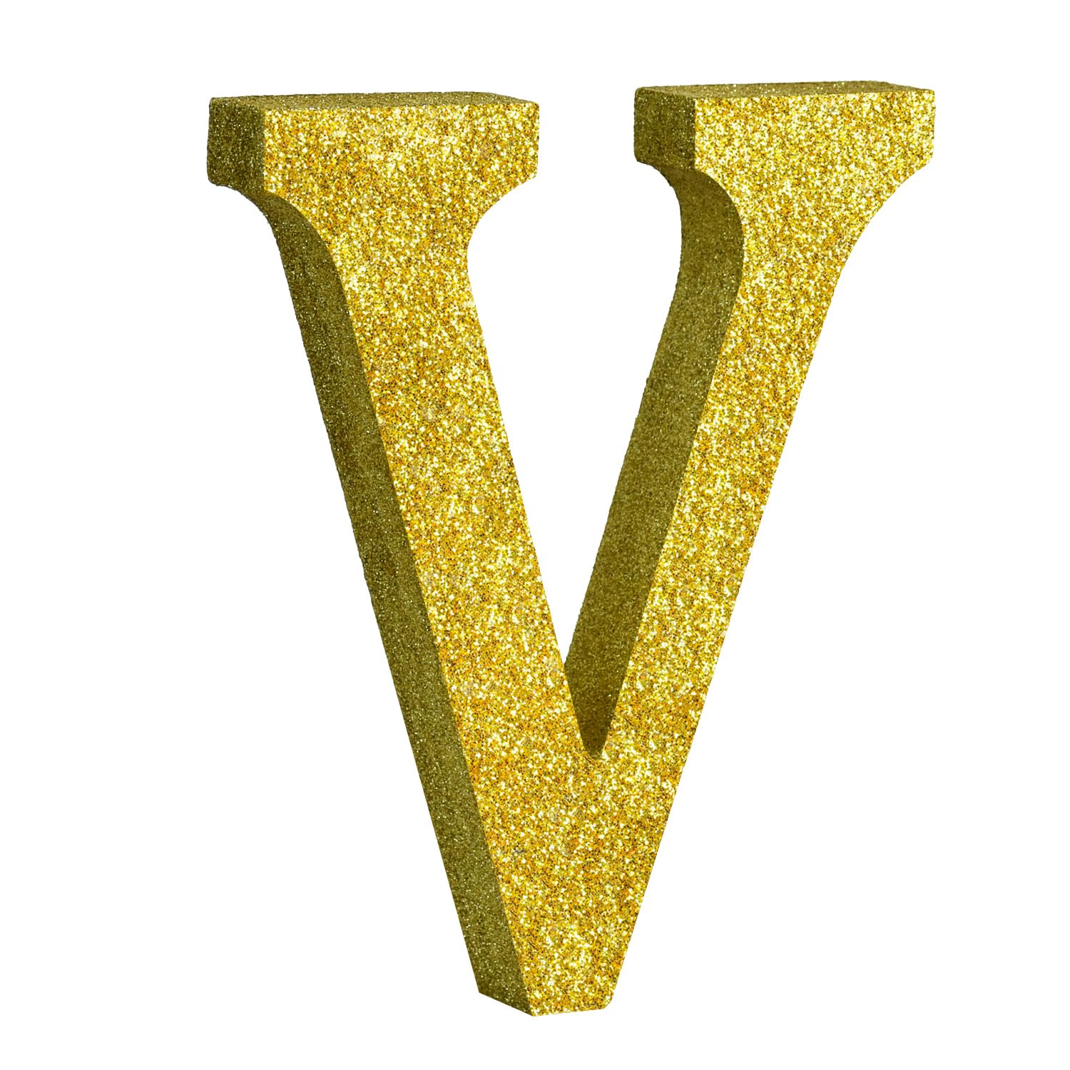 TONIFUL 8 Inch Gold Glitter Letter V Table Centerpiece A-Z Gold Birthday Party Decorations,Gold Alphabet V for Birthday,Chrismas,Graduation,Bridal Shower,Wedding,Anniversary Party Supplies