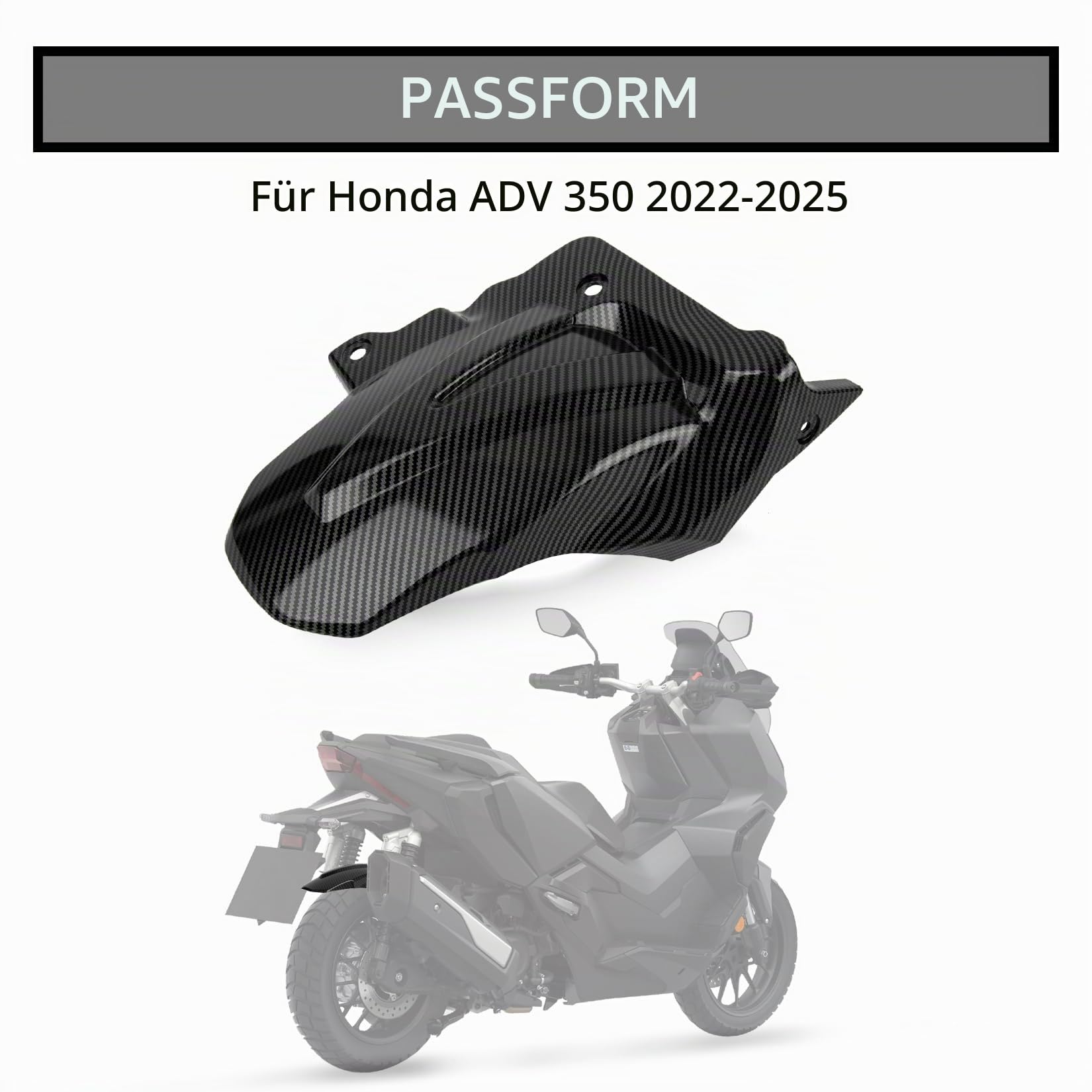 Kotflügel Hinten Schutzblech Spritzschutz für ADV 350 2022 2023 2024 2025,PSLER Kotflügel Spritzschutz Motorradzubehör(Kohlefaser)