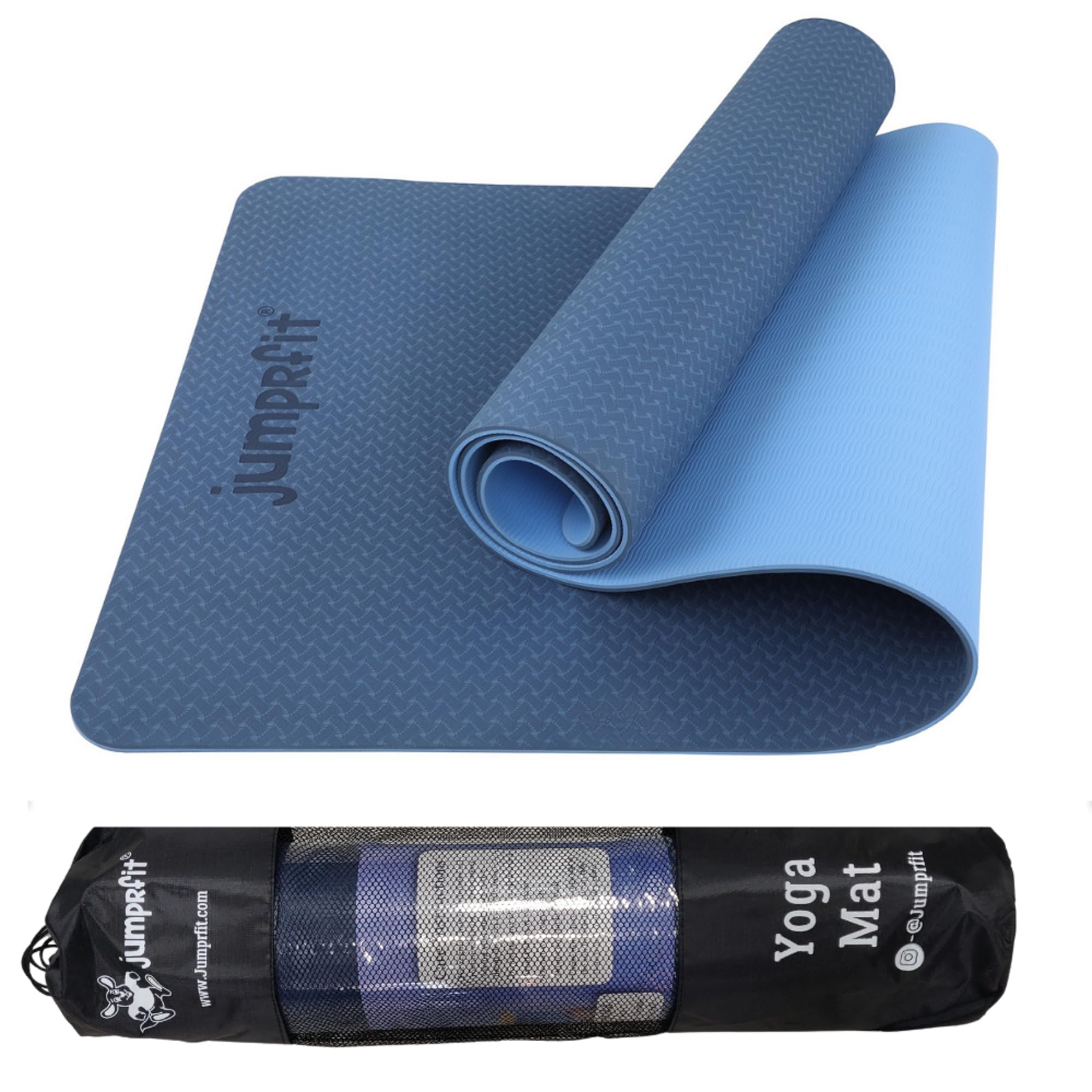 Jumprfit EVA foam Yoga mat for Men & Women with Cover Bag, Super Soft Exercise Yoga Mat for Workout, Yoga, Fitness, Anti Slip Mat, Yoga Mat (Dark Blue) 6mm Thick (B0C3H44NQY) Amazon Price History, Amazon Price Tracker