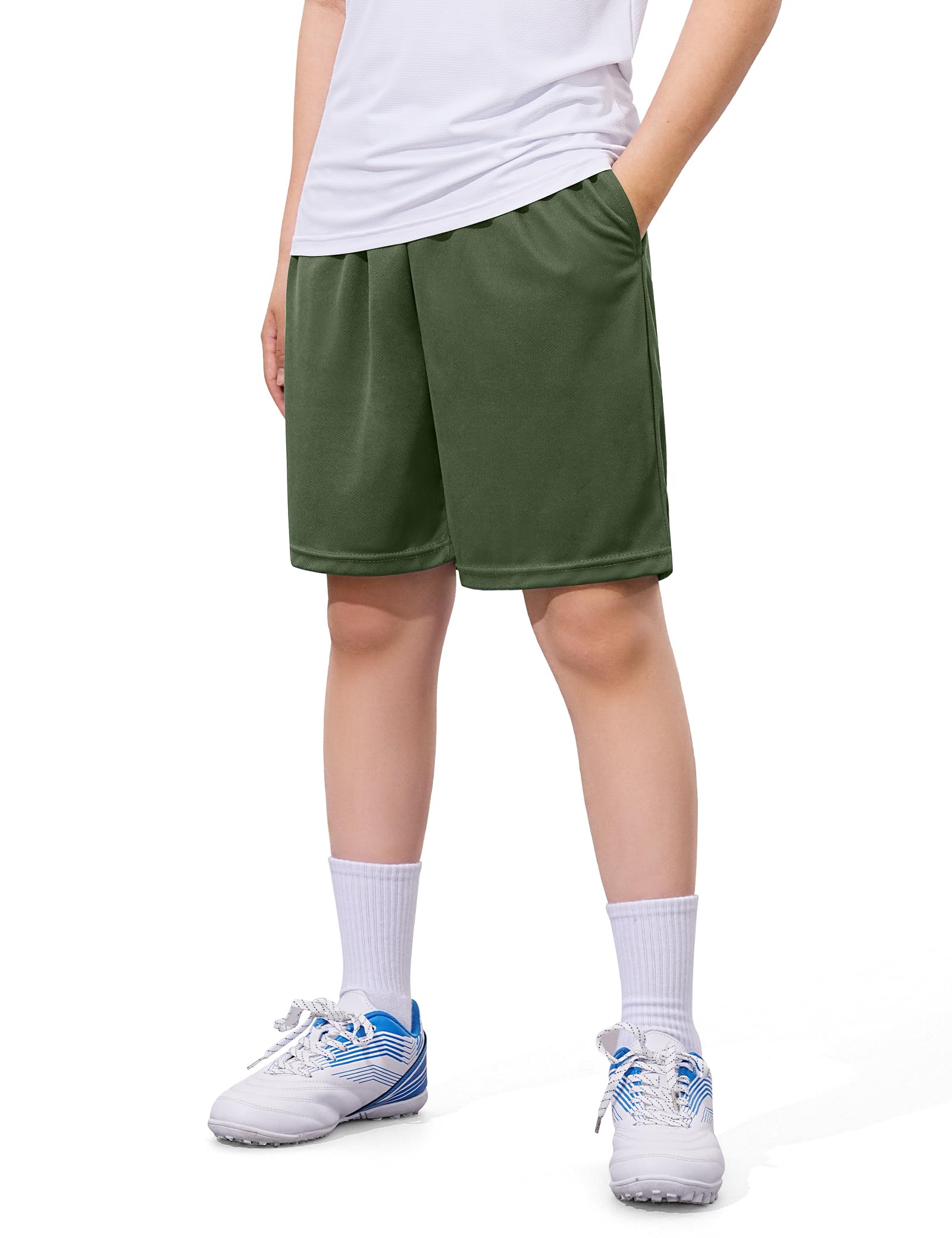 Somaibo Boys Athletic Shorts Youth Quick Dry Soccer Basketball Running Gym