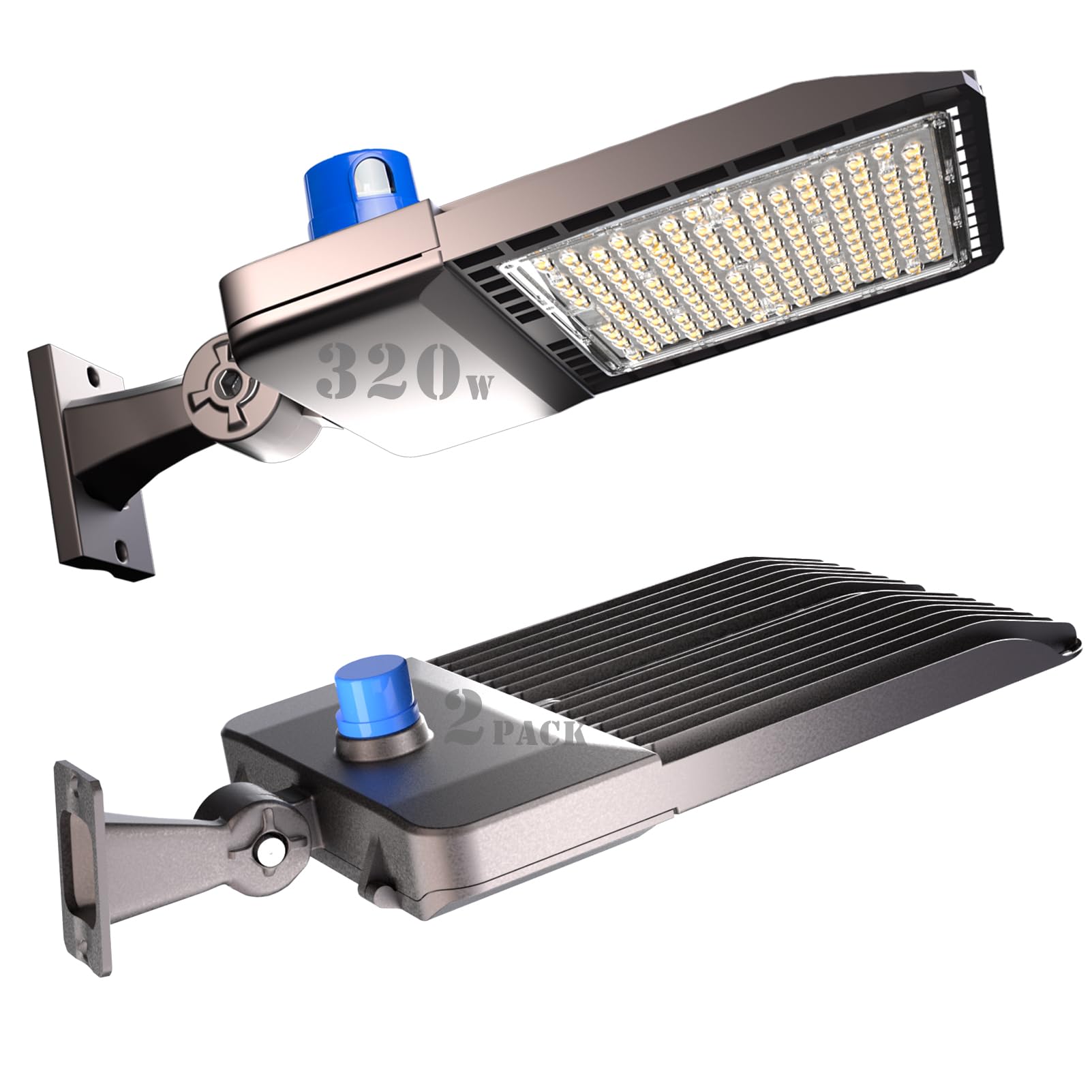 Lightdot 320W LED Parking Lot Light Adjustable Arm Mount Parking Lot Lighting (44800Lm Eqv 1200W HPS) Dusk to Dawn LED Street Light IP65 Outdoor Area Lighting ???????? ????????????????-2Pack
