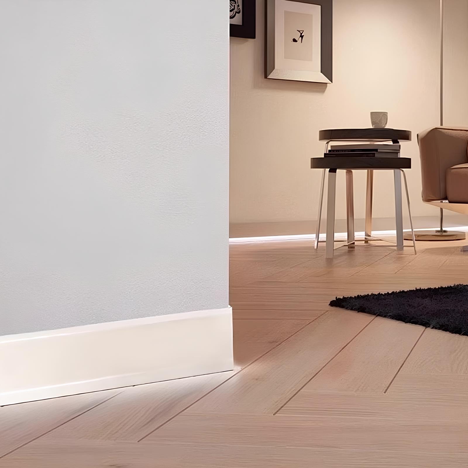 Rodapié autoadhesivo suave de PVC gris, 5 m x 10 cm, para sellado de bordes del suelo y protección de pared, fácil instalación de despegar y pegar