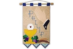 First Communion Banner Kit - 9 x 12 - Praying Hands - Blue