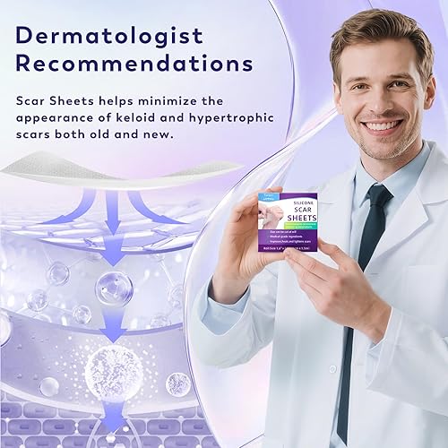 Miniatura 7 de Silicone Scar Sheets, Silicone Scar Tape(1.6"x 60" Roll-1.5M), Medical Grade Scar Sheets, Scar Tape for Surgical Scars, Burn, C-Section, Keloid