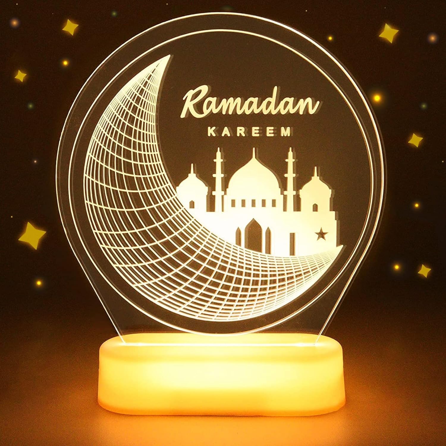 Ramadan vassoio portalampada con luci Eid Mubarak Islam musulmano Ramadan Festival lampada vuota in metallo decorazioni per la casa artigianato  15