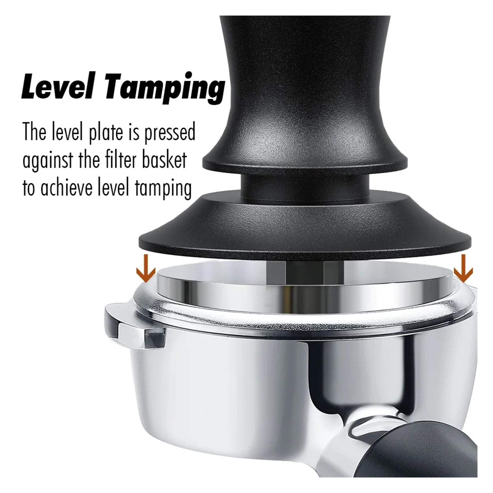 Tamper de café con resorte de 51mm, 53mm, 58mm, mango redondeado de 15lb, herramienta de compactación autonivelante con Base ondulada de 54mm Café y té(53mm(54mm))