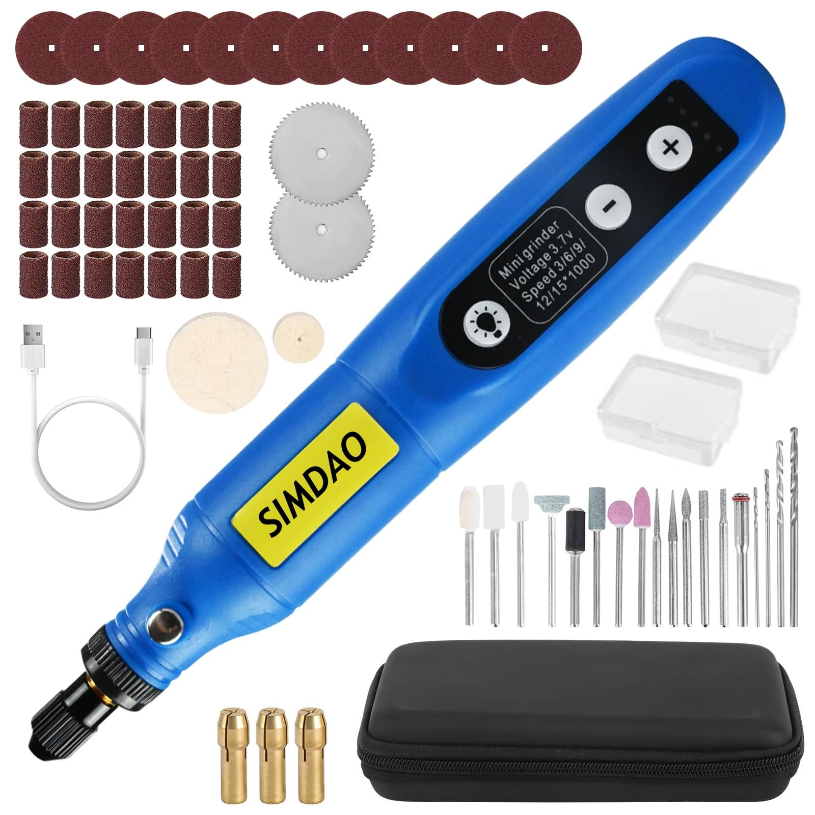Cordless Rotary Tool Kit, Mini Rotary Tool Kit with 73 Accessories, 5 Variable Speed, Type-C Charging Power Tool for Light DIY and Crafts