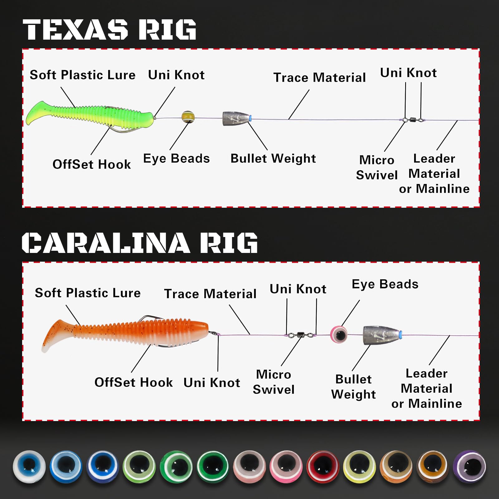 Fishing Eye Beads 120/200/400pcs Fishing Line Beads Assorted Mixed Color Fishing Beads 6mm/8mm/10mm for Stream Pool Lake River Fishing (200pcs 8mm Mixed Color)