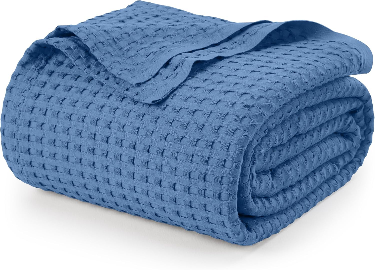 Utopia Bedding Cotton Waffle Blanket 300 GSM (Wedgewood - 228x182 cm) Soft Lightweight Breathable Bed Blanket Big Size Layering Any Bed for All Season โ image 1