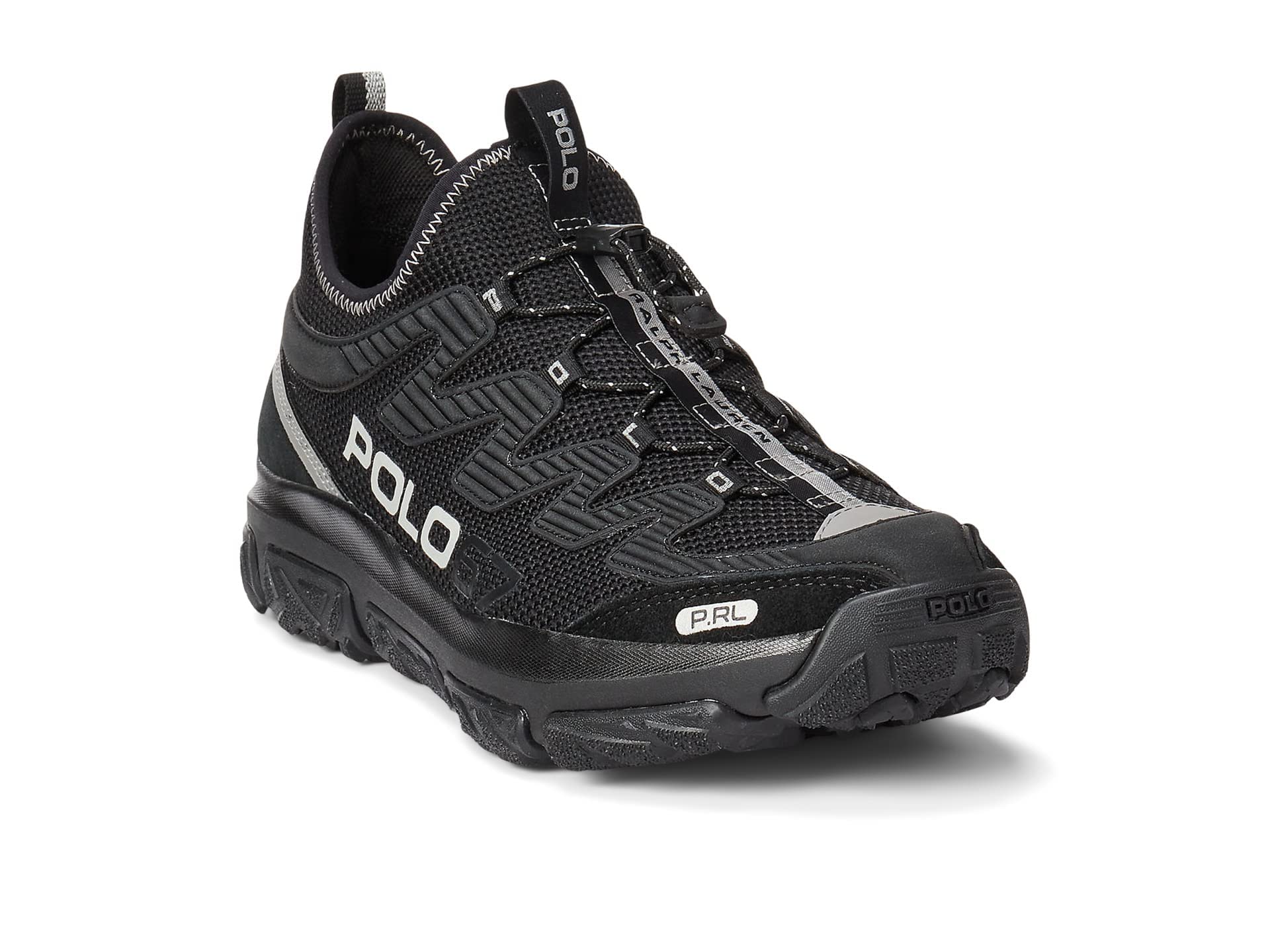 POLO RALPH LAUREN Men's Adventure 300Lt Sneaker, Black/Black, 7.5