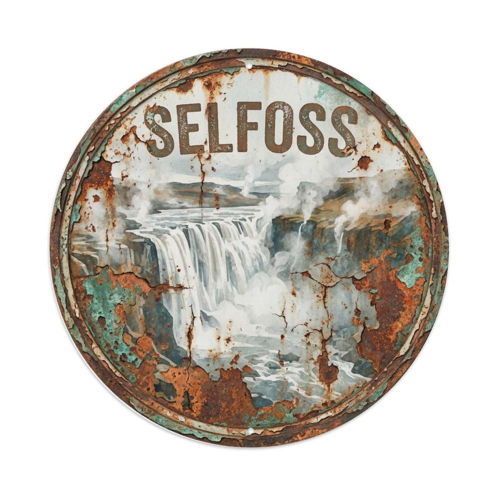 Travel Iceland Retro Selfoss Metal Tin Sign