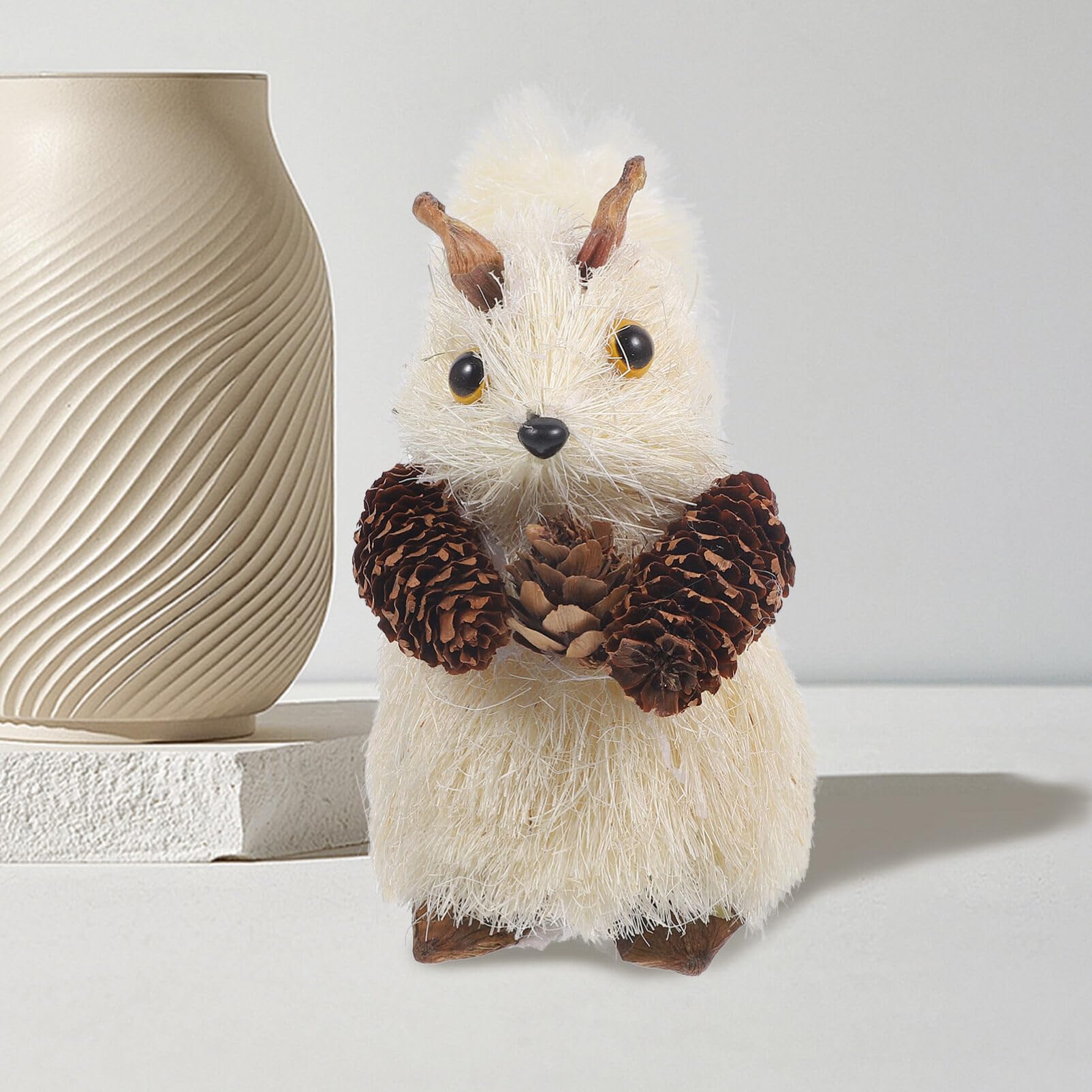 Amazon.co.jp: YARDWE わら リス 置物、 クリスマス リス フィギュア