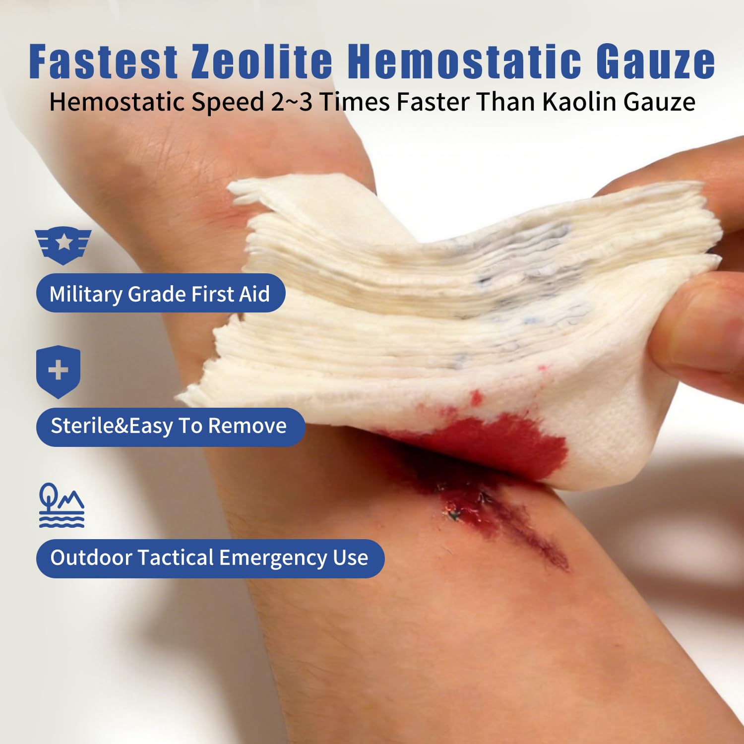 Quick Clot Zeolite Hemostatic Gauze,Sterile Emergency Combat gauze-3inx12ft — Amazon image 5