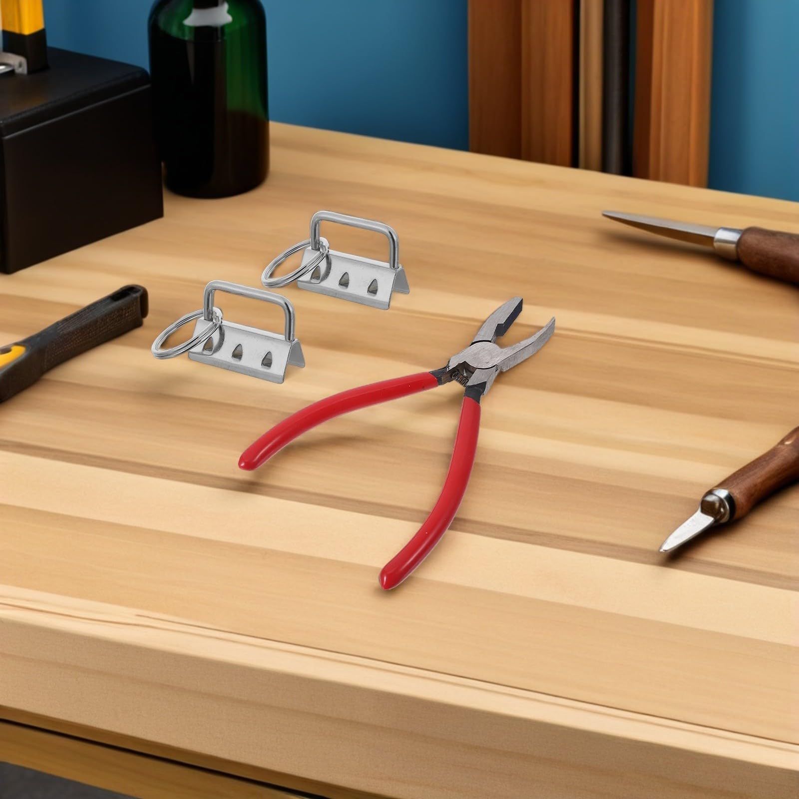 Housoutil Kit de 50 Piezas de Herrajes para Correa de Bolso en Hierro Color Plata con Diseño Ergonómico para Manualidades y Bricolaje
