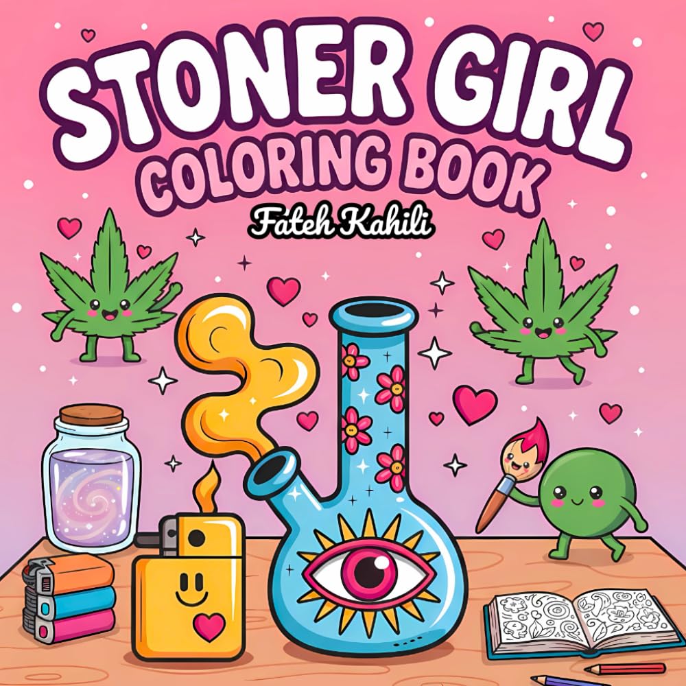 Stoner Girl Coloring Book for Adults: 45 Trippy and Fun Designs for Stress Relief, Relaxation, and Creativity (8.5 x 8.5 inches)