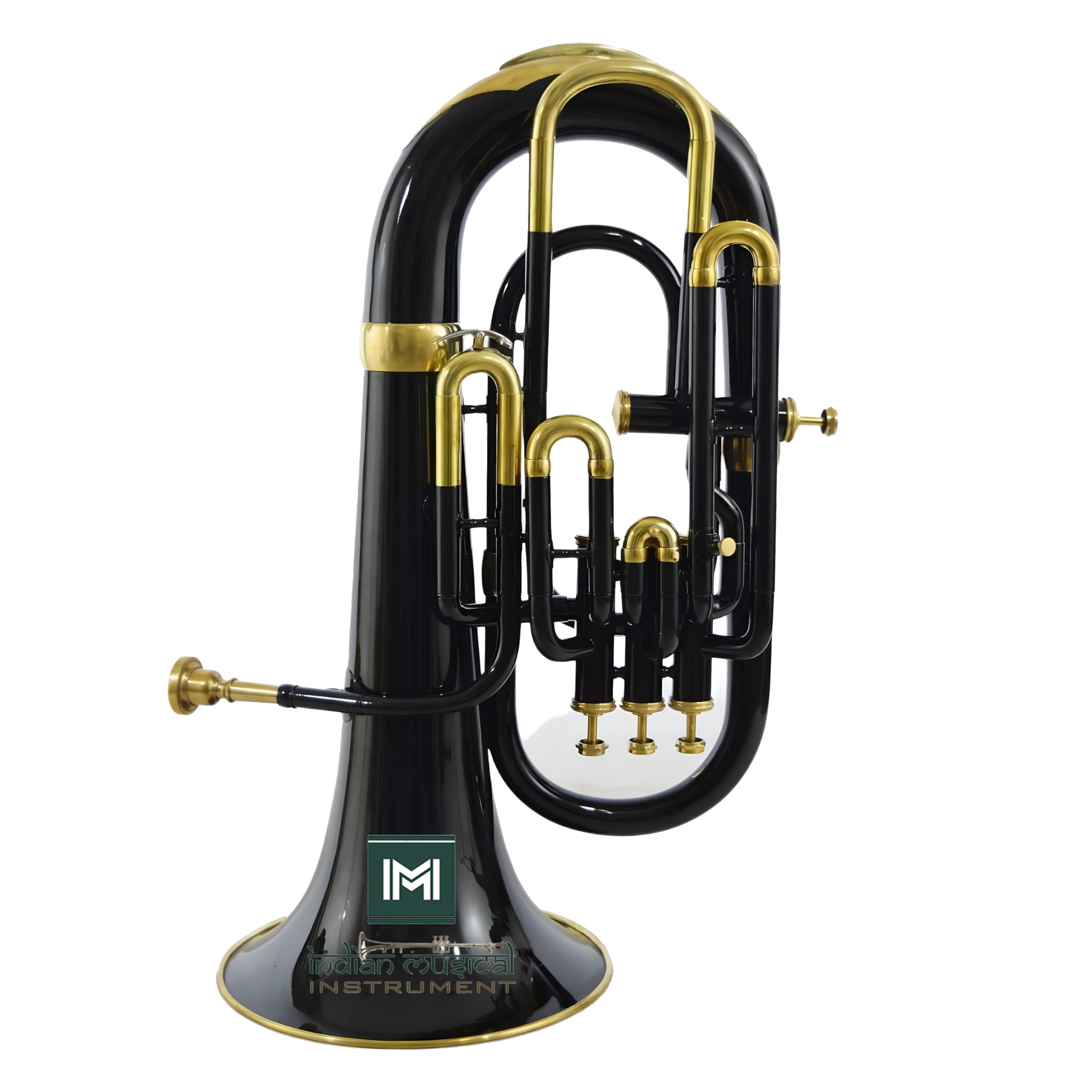 Euphonium 4 valves Sib avec embouchure et étui de transport Noir/doré