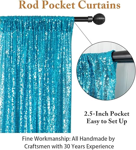 Miniatura 10 de ShinyBeauty Cortina de lentejuelas negras, 2 paneles de 5 x 10 pies, fondo de boda con purpurina, telón de fondo de fotografía, cortinas brillantes,