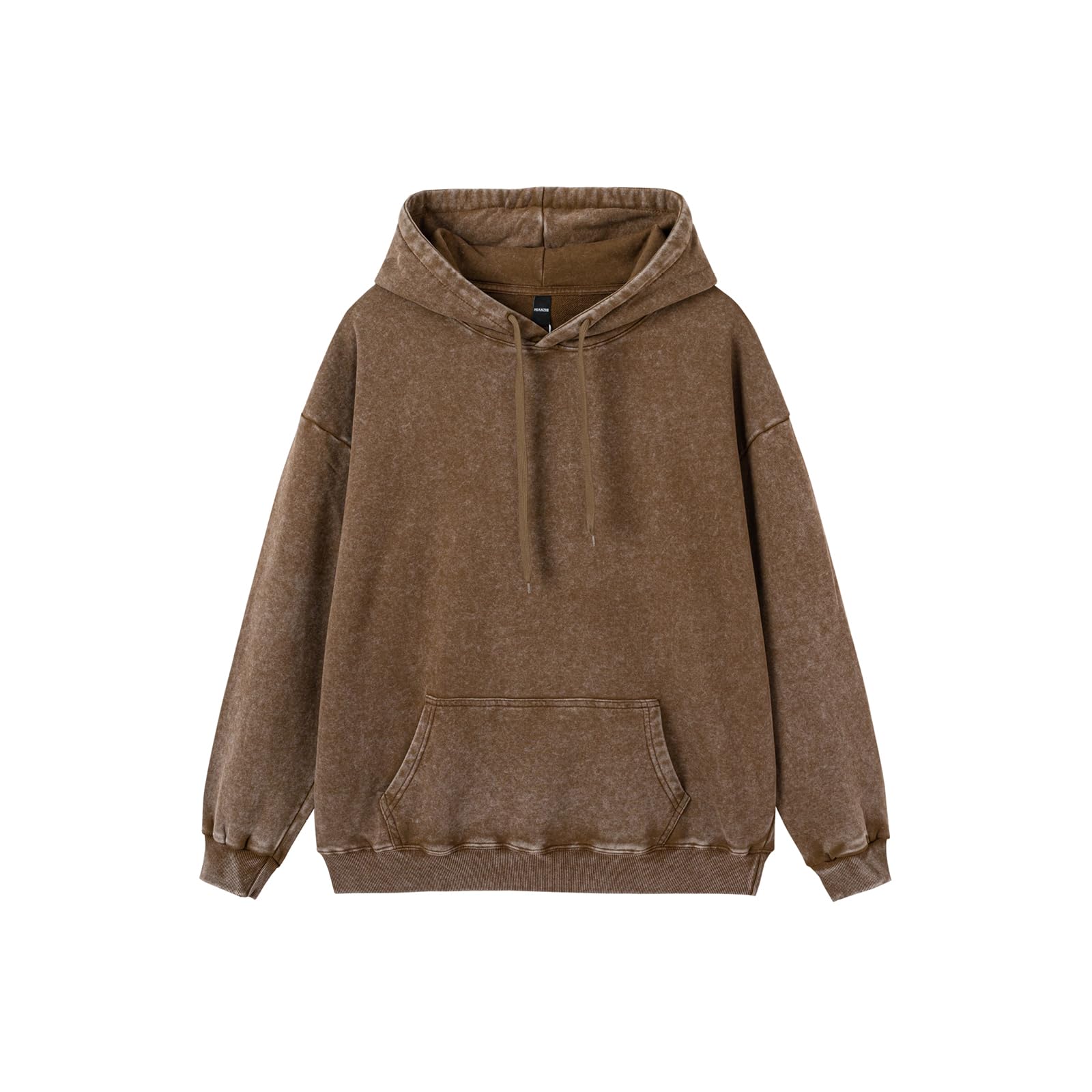 Womens Oversized Acid Wash Heavyweight Cotton Hoodie