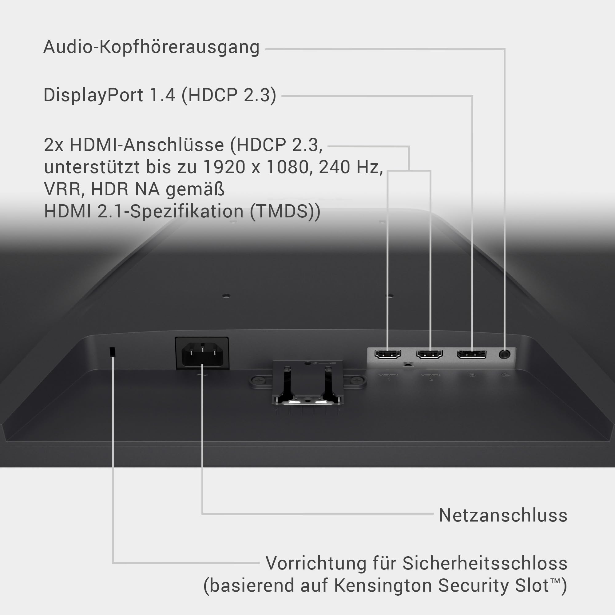 Dell SE2426HG 24 Gaming Monitor Full HD 240Hz Fast IPS 0.5ms AMD FreeSync Premium HDR10 VESA Schwarz