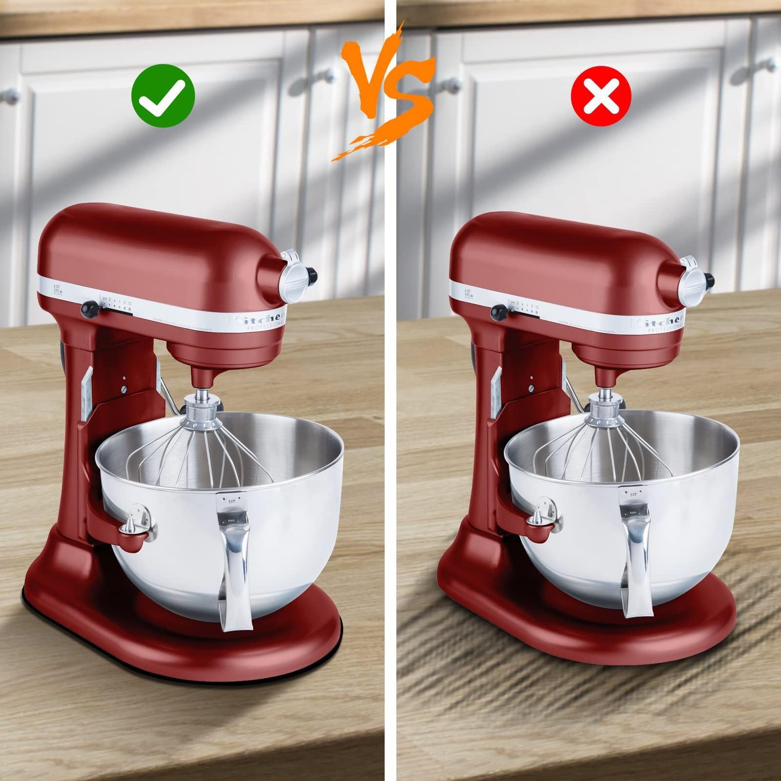 Tappetino Scorrevole Per Planetaria KitchenAid Con Fermacavi | Gomma Antiscivolo E Impermeabile Per Proteggere Il Piano - 3