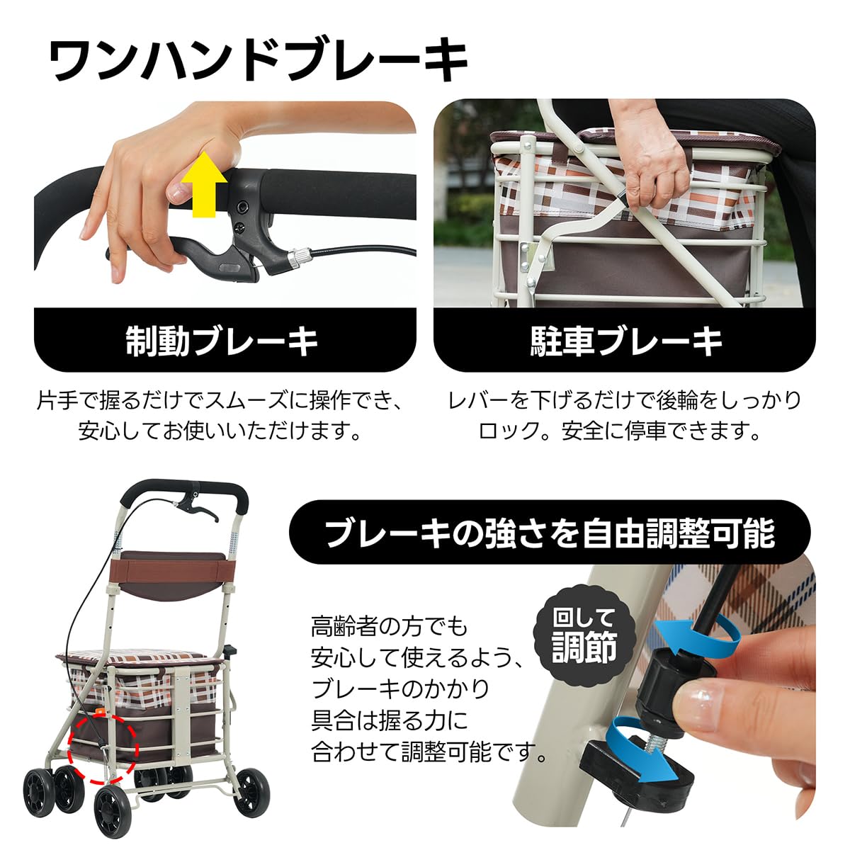 Amazon | Kennkari シルバーカー 軽量 折りたたみ 手押し車 老人用