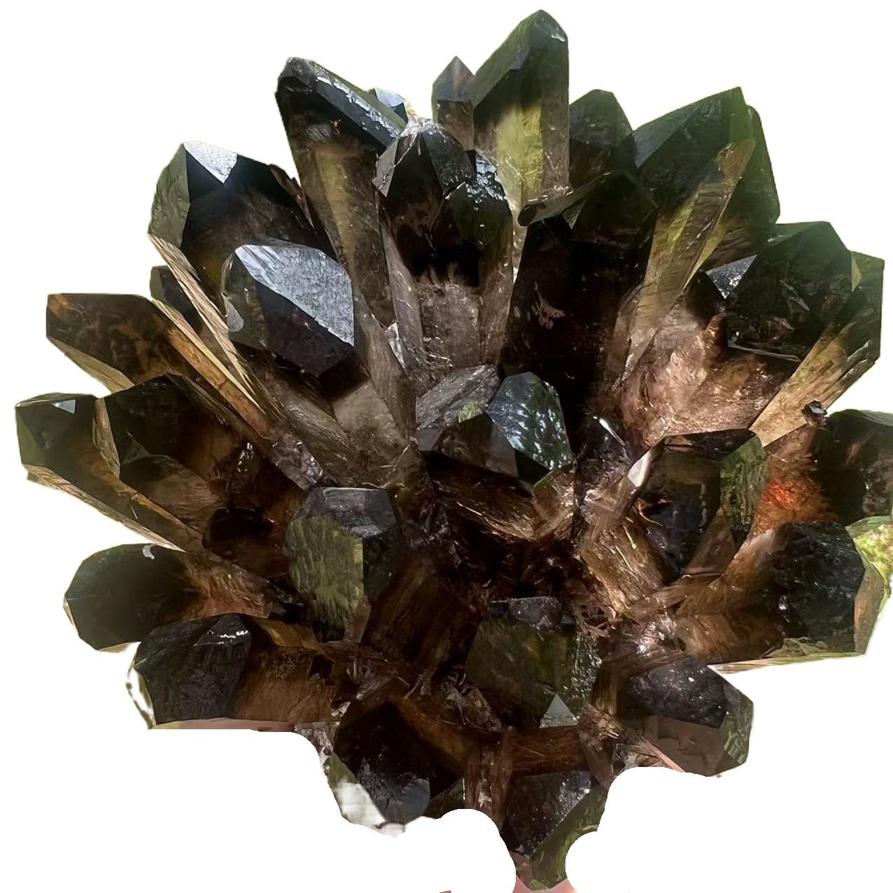 YLQUXEUV 1pc 1.2-1.4kg Black Smoky Quartz Crystal Cluster Home Office Aquarium Decoration Gift